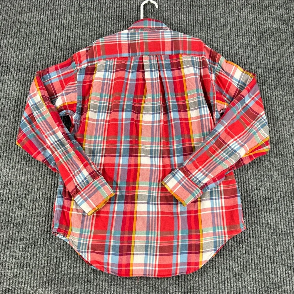 Ralph Lauren Shirt Boys Medium Red Plaid Long Sleeve Button Down School Casual